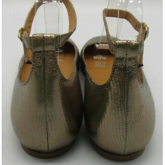 Isabel Marant Etoile Gold Metallic Textured Leather Ballet Flats sz 37 - Picture 4 of 5